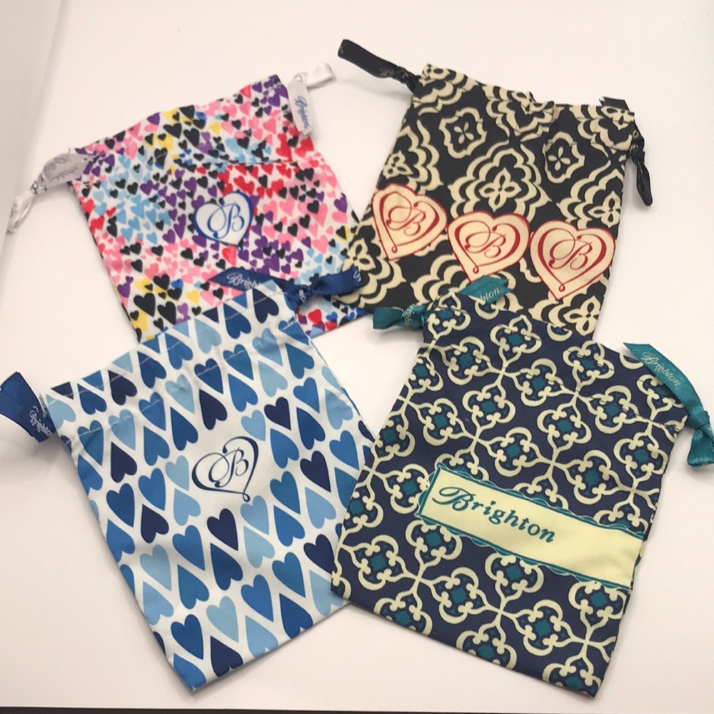 Brighton Set of 4 Drawstring Jewelry Pouches/Bags- Set #3